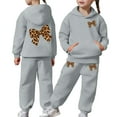 thumbnail image 2 of CONZONE Toddler Girls Sweatsuits 2Pcs Sets Bow Graphic Hoodies Jogger Sweatpants Outfits Fall Winter Clothes for Girls, 2 of 7