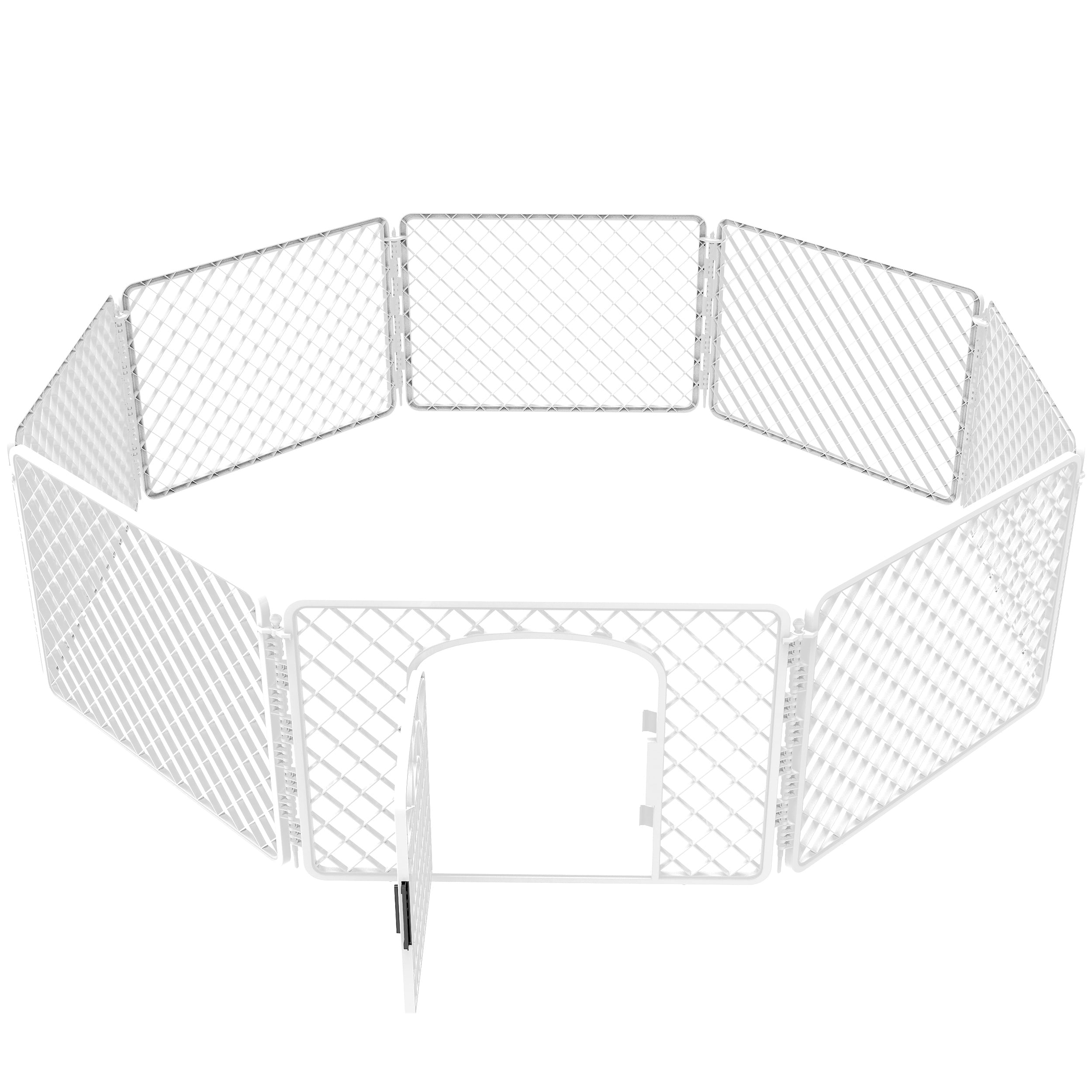Vibrant Life 8-Panel Plastic Playpen for Dogs, White, 24"