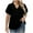 Black, variant on Aofany Womens Plus Size T-Shirts Casual V Neck Puff Short Sleeve Summer Tops Tunic Blouses