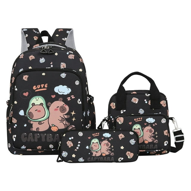 bbymog File Folder Kapibala Backpack for Girls Cute Capybara Elementary School Students Children From Grades Three To Six Backpack