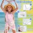 thumbnail image 5 of SEANATIVE Girls One-Piece Swimsuits with Mesh Cover-up Skirt One-Piece Bathing Suits Back Cutout Stylish Stretch Swimwear for Kids Teenagers, Size 7-8, Pink Daisy, 5 of 7