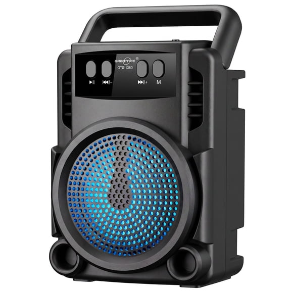 Portable Bluetooth Speaker, Wireless Speaker with Loud Sound, Rechargeable and RGB Lights, for Home, Party, Outdoor, Travel, Gift