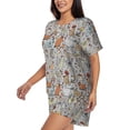 thumbnail image 2 of Rateoe Funny Chicken Pattern Women's Short-Sleeved Pajama Set - 2 Piece Soft and Lightweight Sleepwear Set-Small, 2 of 7