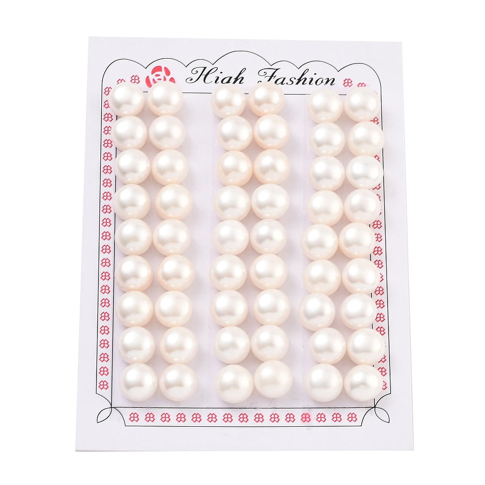 Grade 6A Natural Cultured Freshwater Pearl Beads Half Drilled Half Round Beads White 10~10.5x7mm Hole: 1mm