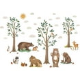 thumbnail image 2 of Forest Bear and Bear Cubs Wall Decor Sun Trees Clouds Removable Wall Stickers Fawn Deer Wall Sticker Wall Art Sticker DIY Art PVC Wall Decal, 2 of 9