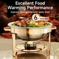 thumbnail image 4 of Chafing Dishes for Buffet, 2 Pack 5QT Round Stainless Steel Chafing Dish Set for Home Parties, Christmas Gatherings, Catering Events Complete Buffet Warmer Set (Rose Gold 2), 4 of 14