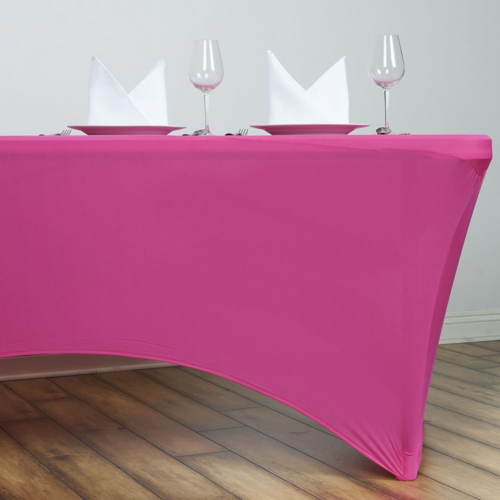 BalsaCircle 6 Feet Rectangular Spandex Fitted Elastic Tablecloth