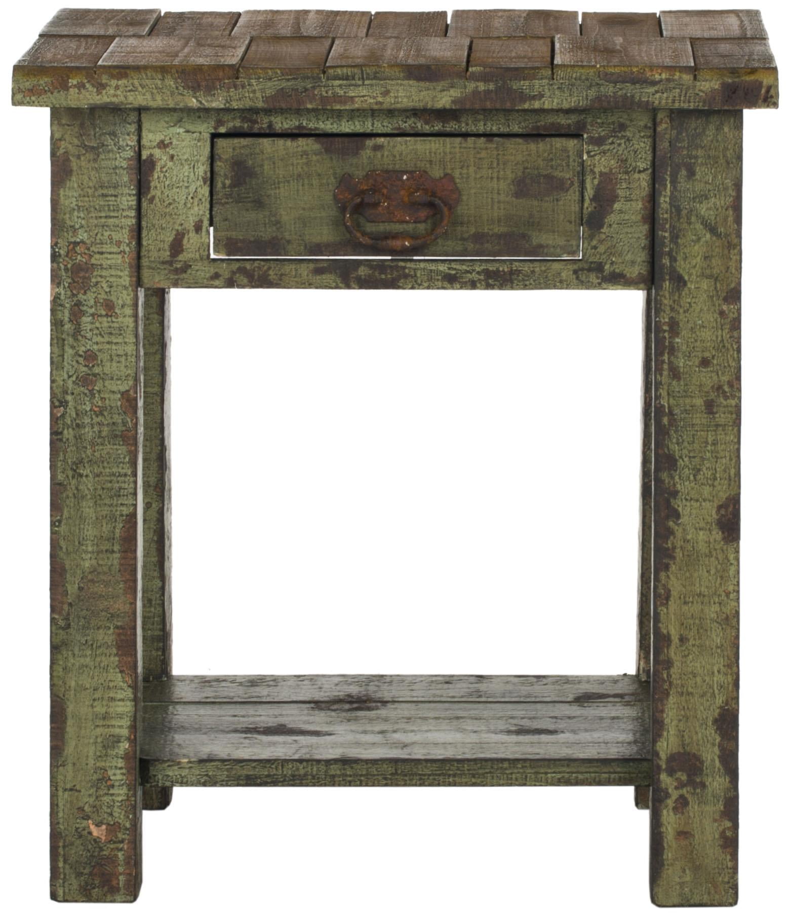 Alfred End Table With Storage DrawerColorAntique Green