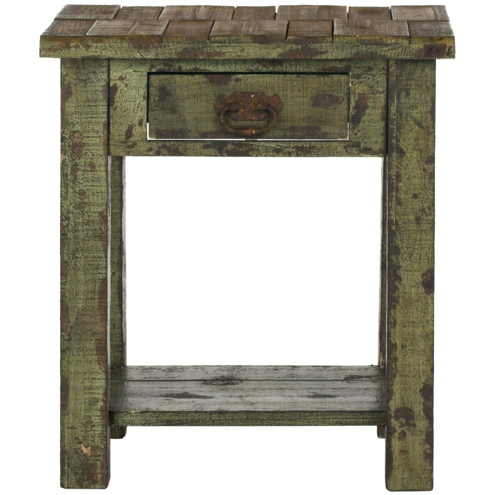 Alfred End Table With Storage DrawerColorAntique Green