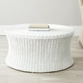 thumbnail image 3 of Safavieh Ruxton Wicker and Wooden Ottoman in Black, 3 of 4