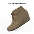 thumbnail image 2 of Girls Low Wedge Heel Booties Side Zipper Ankle Boots Comfortable Casual Shoes for Toddler Little Kid Big Kid, 2 of 6