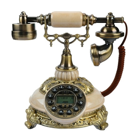 NFTIGB Vintage Antique Corded Telephone with Caller ID Display, Noise Canceling Landline Phone for Home and Office Decor, Bronze, 13.8 inches / 35 cm