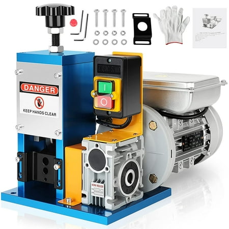 

Electric Wire Stripper Machine 0.06-0.98 in (1.5 - 25 mm) Automatic Wire Stripping Machine 110V 2.9A 180W Compact Portable Aluminum Alloy Construction for Scrap Cable Copper Recycling (Blue)