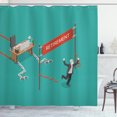 thumbnail image 1 of Ambesonne Retirement Shower Curtain, Man Breaks Free Desk, 69"Wx84"L, Multicolor, 1 of 3