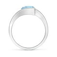 thumbnail image 2 of ANGARA Natural Semi Bezel-Set Solitaire 1.6 ct Aquamarine Bypass Ring in 925 Sterling Silver for Women (Size-8mm) | March Birthstone, Anniversary, Jewelry Gift for Women | Natural Aquamarine Ring, 2 of 10