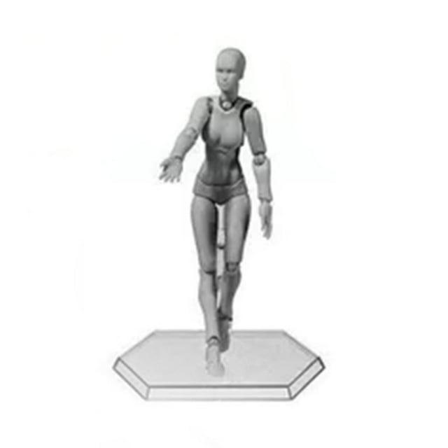 Figura de acción Cuerpo Poses personalizables PVC duradero móvil Maniquí de dibujo ampliamente utilizado para oficina familiar Mujer gris