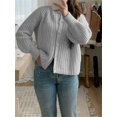 thumbnail image 2 of Gupgi Women Knitted Cardigan Slim Sweaters Casual Button Down Crewneck Jacket Fall Solid Color Outwear, 2 of 6