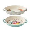 The Pioneer Woman Sweet Romance Blossoms 2PC Oval Ceramic Bakers