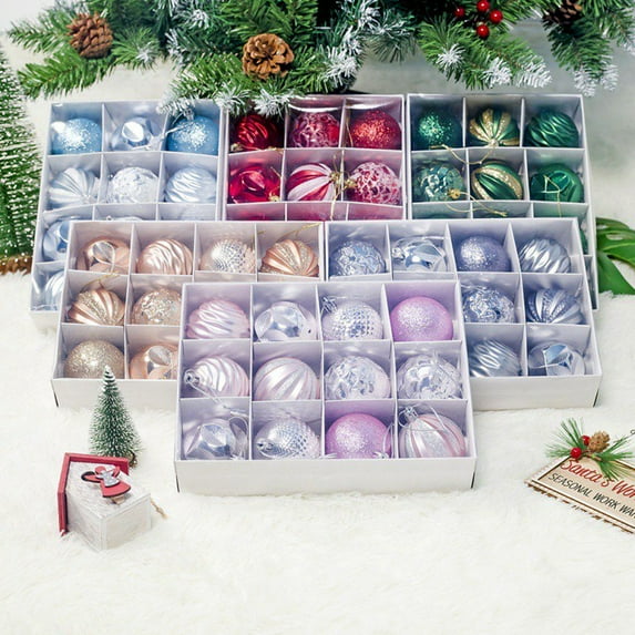 Ame 12pcs/lot 60mm Christmas Tree Decor Ball Baubles Xmas Party Hanging Ball Ornament Decoration Xmas Hanging Home Christmas Decor