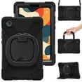 thumbnail image 2 of XYX Case for Lenovo Tab One 8.7 inch/K9 TB305FU 2025, 360 Degree Rotating Hand Grip Shockproof Cover with Shoulder Strap, Black, 2 of 7