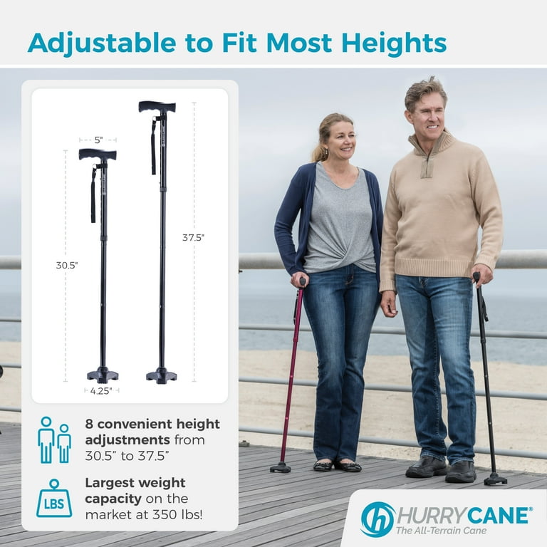 HurryCane Freedom Edition Folding Standing All Terrain Cane
