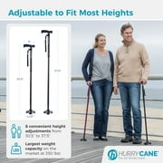 HurryCane Freedom Edition قصب قابل للطي مع مقبض T ، بنفسجي