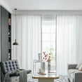 thumbnail image 2 of White Semi Sheer Curtain,Pinch Pleated Sheer Privacy Window Treatment, with Hooks for Bedroom/Living Room(45" W x 108" L,Gray Gold), 2 of 17
