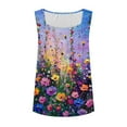 thumbnail image 7 of JTZGDY Floral Tank Tops for Women Loose Flowy Casual Graphic Summer Sleeveless Square Neck Tunic T-Shirts Trendy Western T-Shirts Multicolor#02 XL, 7 of 7