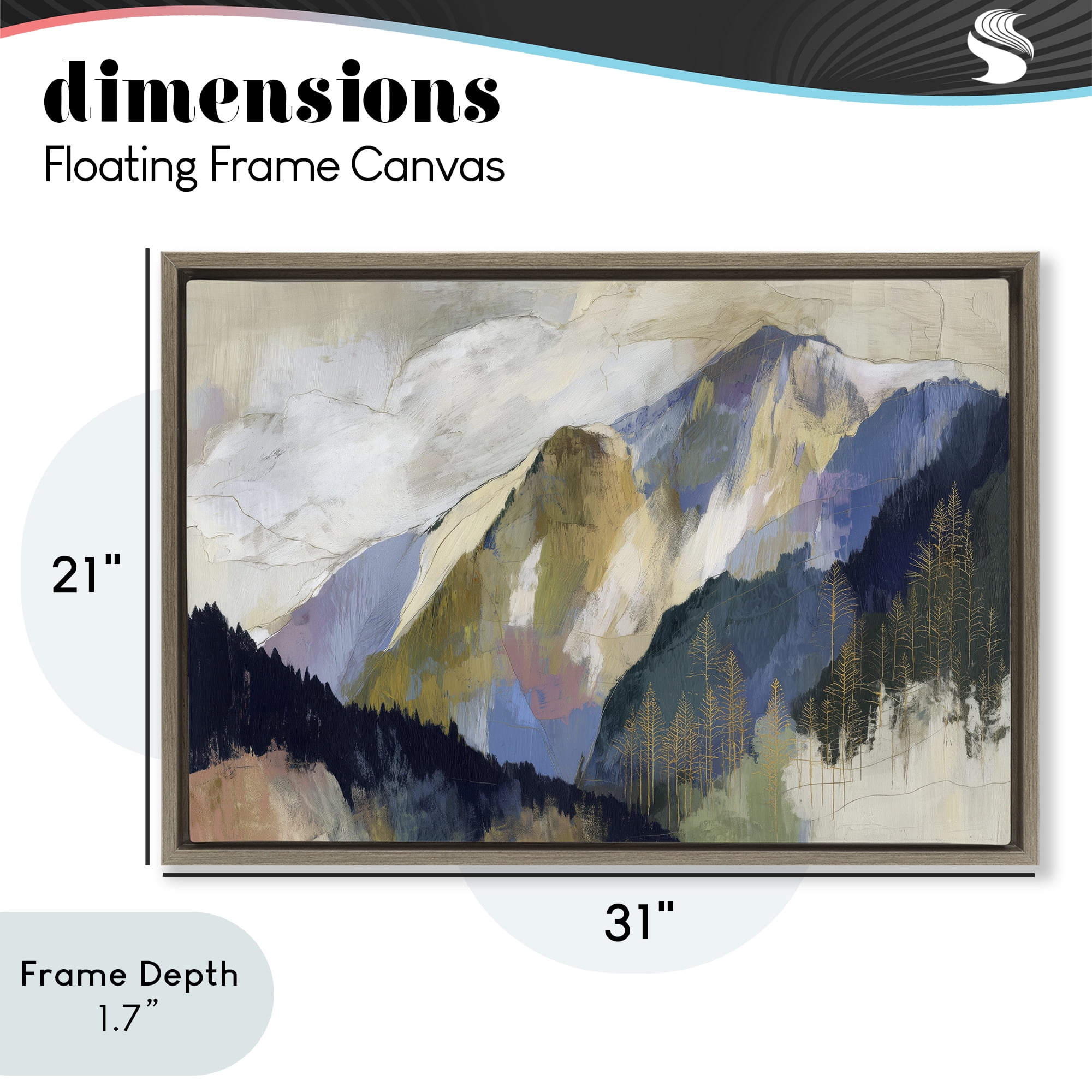Stupell Industries Mountain Forest Landscape Brown Framed Floater Canvas Wall Art, design by Chromatic Storm Studio