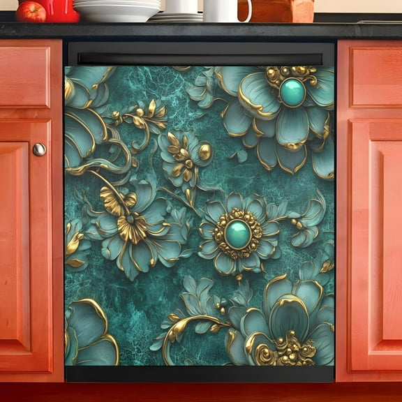 Ryvnso Beautiful 3d Flower Dishwasher Magnetic Refrigerator Magnet Cover Kitchen Home Decorative 23"x26"