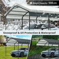 thumbnail image 6 of 12 x 32 FT Heavy Duty Metal Carport – Galvanized Steel Carports Canopy & Frame, All-Weather Portable Car Garage Shelter for Car, Pickup Truck, RV, Boat, and Outdoor Storage (Charcoal), 6 of 7