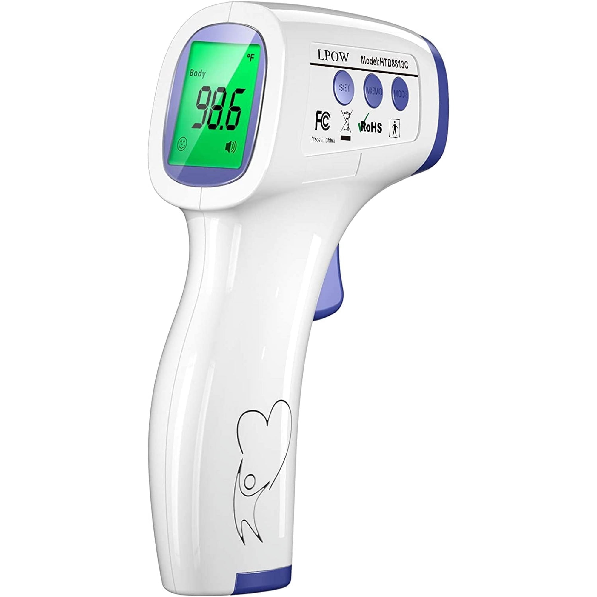 LPOW Thermometer for Adults, Non Contact Infrared Digital Thermometer for Fever, Body Thermometer and Surface Thermometer 2 in 1 Dual Mode