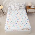 thumbnail image 4 of Erosebridal Kawaii Rainbow Zipper Twin Comforter Sets with Fitted Sheet and 2 Pillowcases,Sweet Heart Print Zipper Bedding Set,Pink Grey,Reversible, 4 of 6