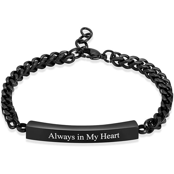 Cremation Jewelry Urn Bracelet for Ashes Adjustable Stainless Steel Memorial Keepsake Bangle Bracelet for Women Men-Always in My Heart