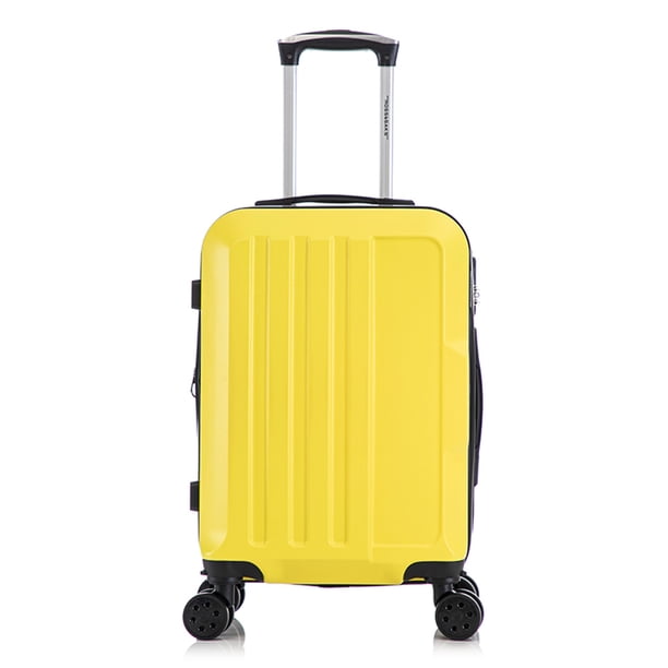 Maleta de Mano Rígida Expandible 10Kg con Ruedas 360° Ideal para Viaje y Cabina Amarilla