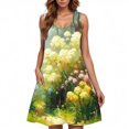 thumbnail image 2 of Viikei Summer Dresses Clearance,Ladies' Fashion Trend Floral Print Sleeveless Round Neck Knee Length Skirt Multicolor XL, 2 of 5