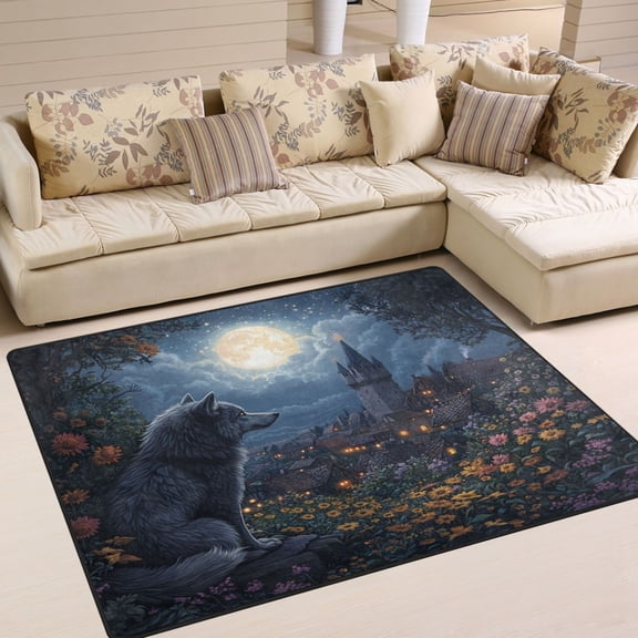 WOBOGO Journey Of The Wolf King Carpet Non-Slip Rugs Soft Doormat 6348in Living Dining Room Bedroom Decorative