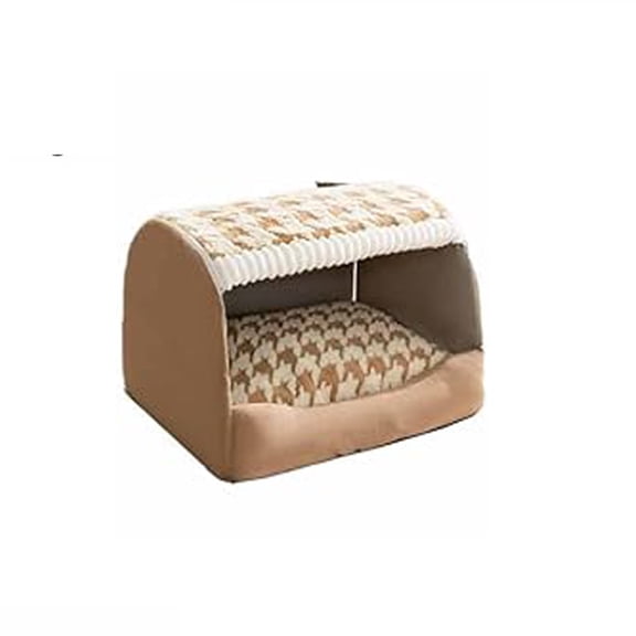 Foldable Cave Pet House, Warm Enclosed Pet Bed Cat House Calming Pet Nest with Removable Cushion for Cats & Small to Medium Dogs