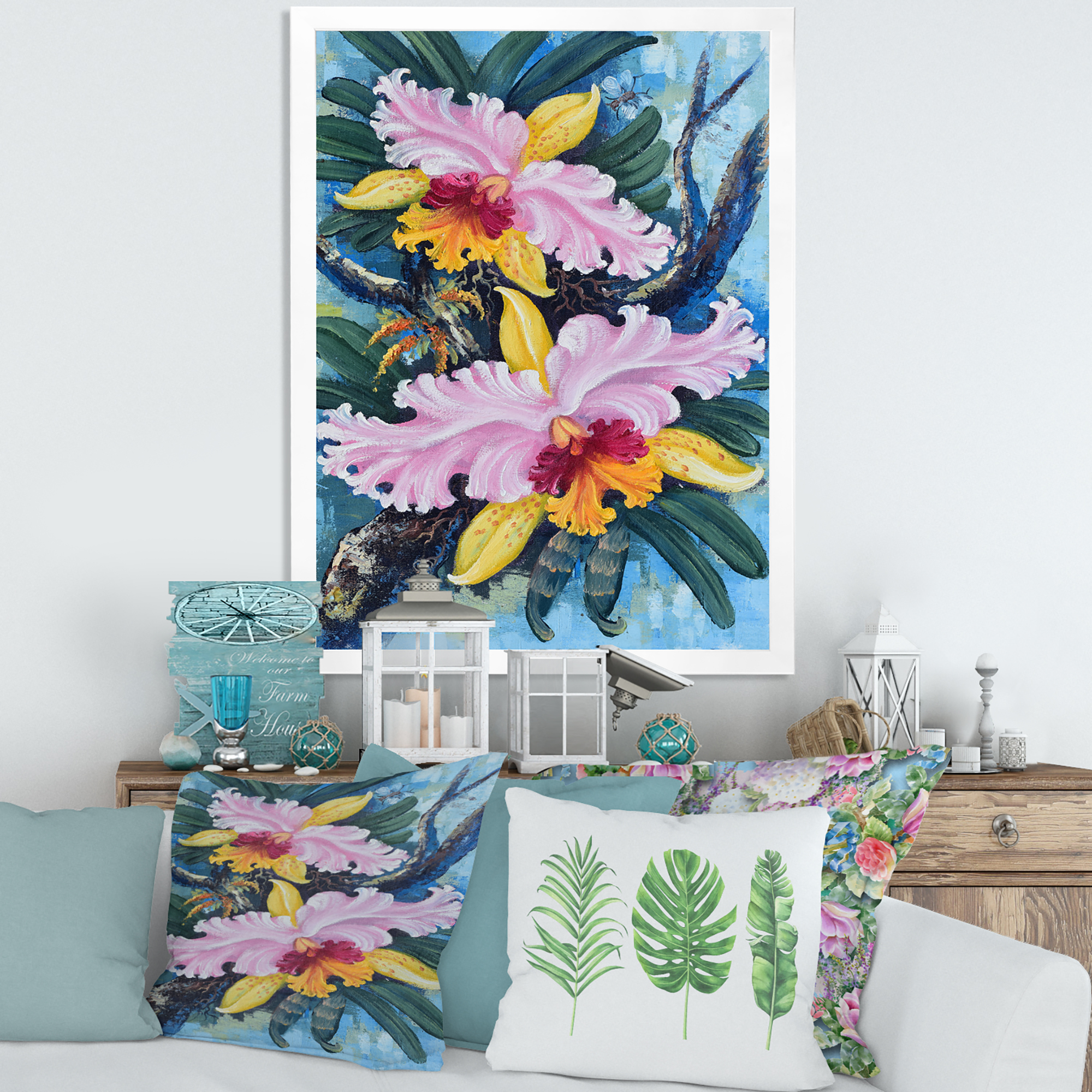 Designart 'Ancient Forest Orchids I' Traditional Framed Art Print