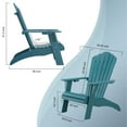 thumbnail image 6 of Adirondack Chair, Oversized Poly Lumber Fire Pit Chair with Cup Holder, 350Lbs Support Patio Chairs for Garden, Weather Resistant Outdoors Seating, Relaxing Gift for Father & Mother (Blue), 6 of 6