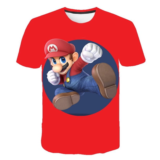 Camiseta con estampado de Super Mario Bros para niños y niñas, ropa de juego clásico, divertida, de manga corta qym unisex