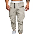 thumbnail image 2 of Blmnix Slim Men's Pants Cargo Travel Pants Low Rise Hiking Pants Bottoms Beige Full Taper Men's Casual Pants,XXL, 2 of 5