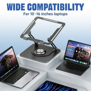 JOYEKY Laptop Stand for Desk, Foldable & Portable Computer Stand 360° Rotating, for 10-16 Laptops