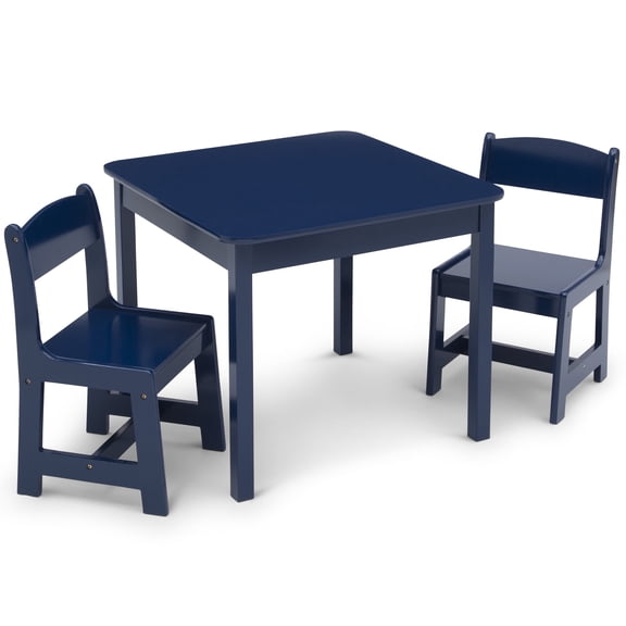 Delta Children MySize Wood Play Table and Chair Set (2 Chairs Included) - Greenguard Gold Certified, Deep Blue