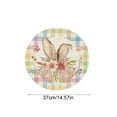 thumbnail image 3 of Dtchengua Cute Bunny Easter Placemats Set of 4 - Round Wipeable Table Mats for Holiday Dinner & Spring Dining Decor (15inch, PVC), 3 of 6
