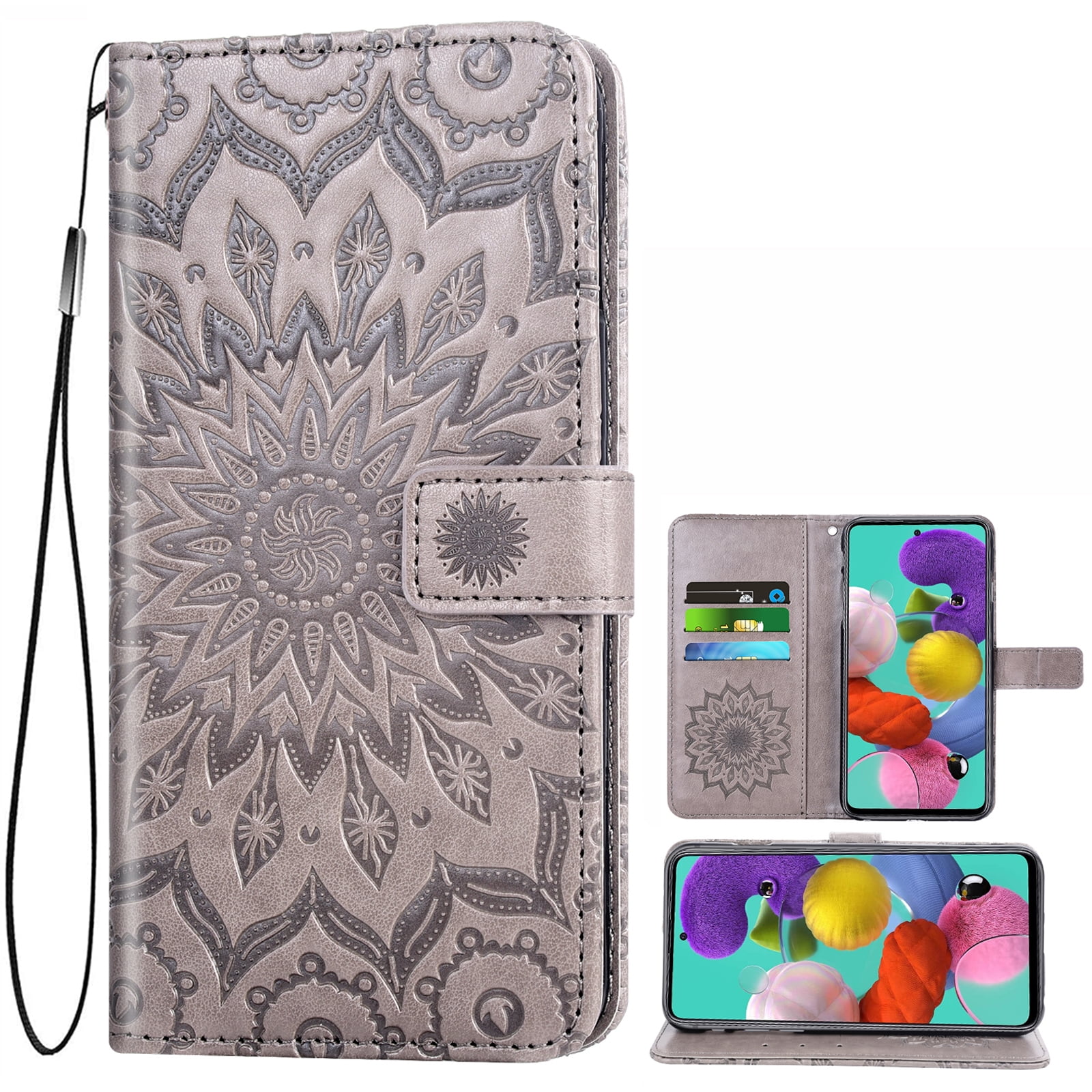 Wallet Case Genuine Samsung A51 Case Leather Wallet Case For