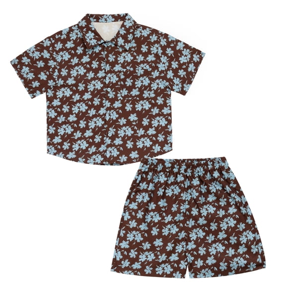 NIPAXO Boys 2-Piece Shorts Set, Short Sleeve Graphic Tee & Shorts, Nautical Viking Style, Breathable Summer Casual Outfit for Kids