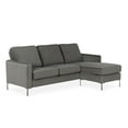 thumbnail image 3 of Novogratz Chapman Reversible Sectional Sofa and Floating Ottoman with Chrome Metal Legs, Gray Velvet, 3 of 10