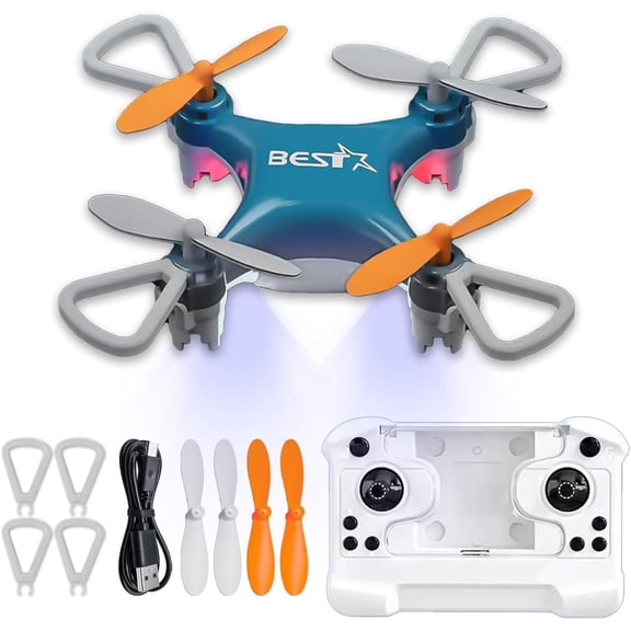 Mini Drone Beginner-Friendly Stunt Flyer, All-Ages Mini Drone for adults & kids 8-12, Micro Hobby RC Quadcopters & Multirotors with One-Touch Takeoff, Easy Stunt Flights & 360° Tricks (Blue*1PC)