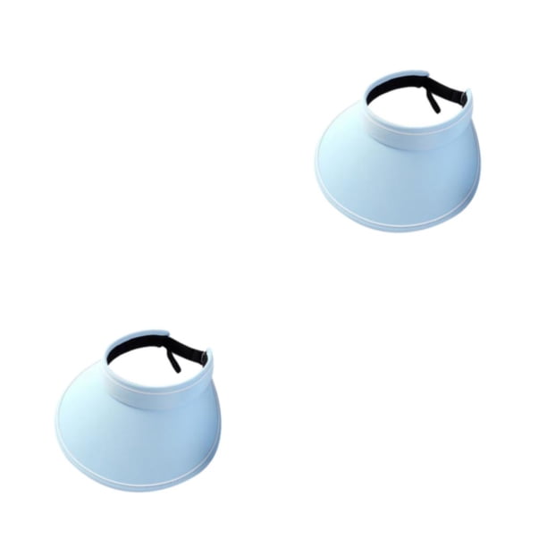 Qarigey Sombrero PVS antimicrobiano - Ala extra grande Plegable para capa exterior Tela fresca Banda elástica para el sudor Cuerda de viento Azul 2Conjunto